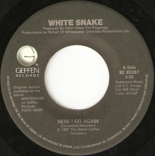 Whitesnake : Here I Go Again (7", Single)