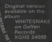 Whitesnake : Here I Go Again (7", Single)