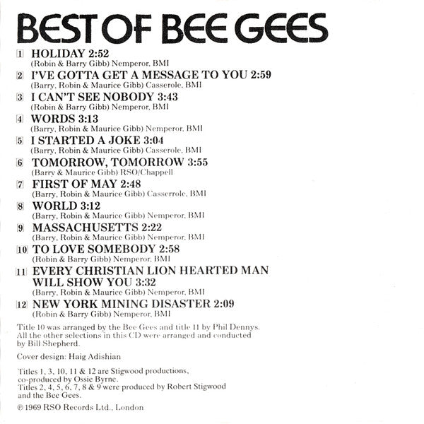 Bee Gees : Best Of Bee Gees (CD, Comp, RE)
