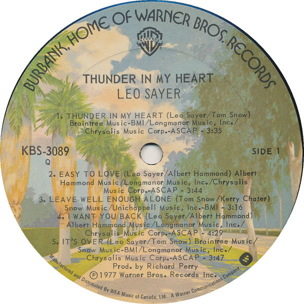 Leo Sayer : Thunder In My Heart (LP, Album)