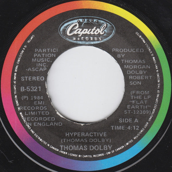 Thomas Dolby : Hyperactive! (7", Single)