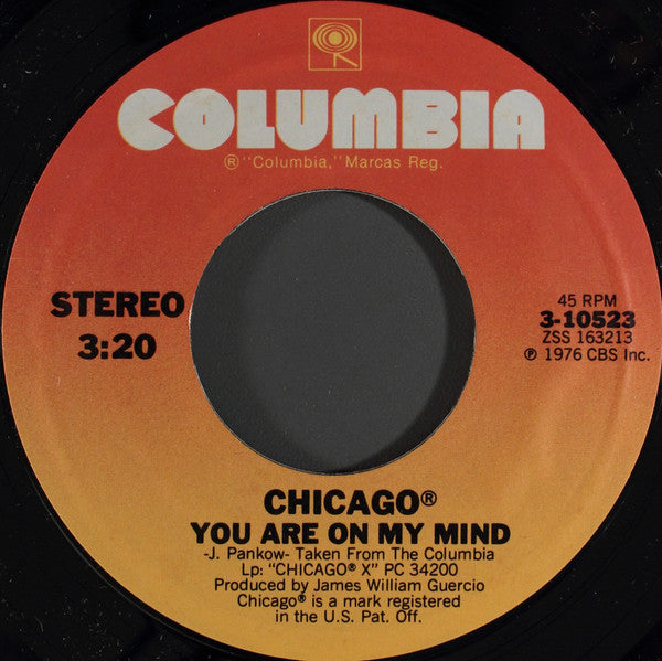 Chicago (2) : You Are On My Mind (7", Single, Styrene, Pit)