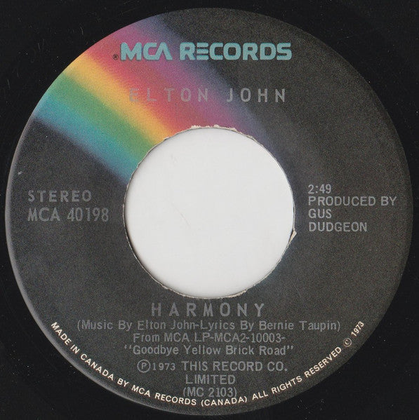 Elton John : Bennie And The Jets (7", Single)