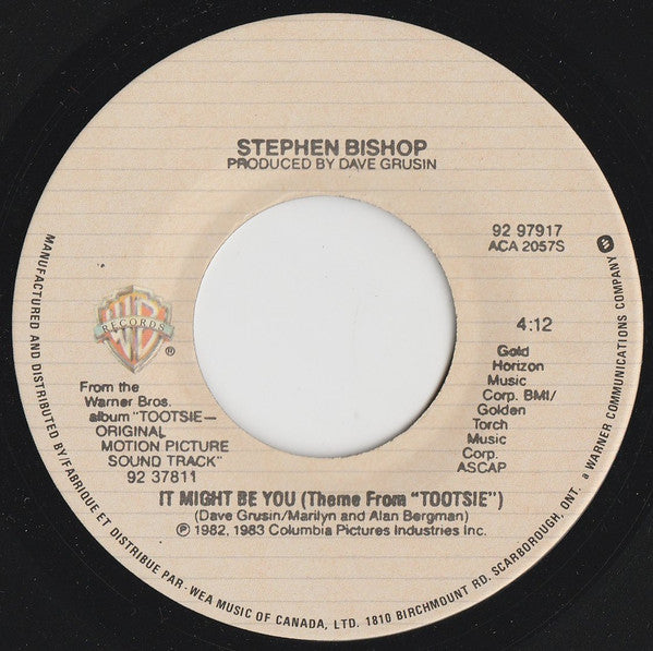 Stephen Bishop / Dave Grusin : It Might Be You (Theme From "Tootsie") (7")