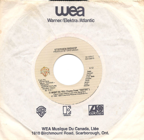 Stephen Bishop / Dave Grusin : It Might Be You (Theme From "Tootsie") (7")