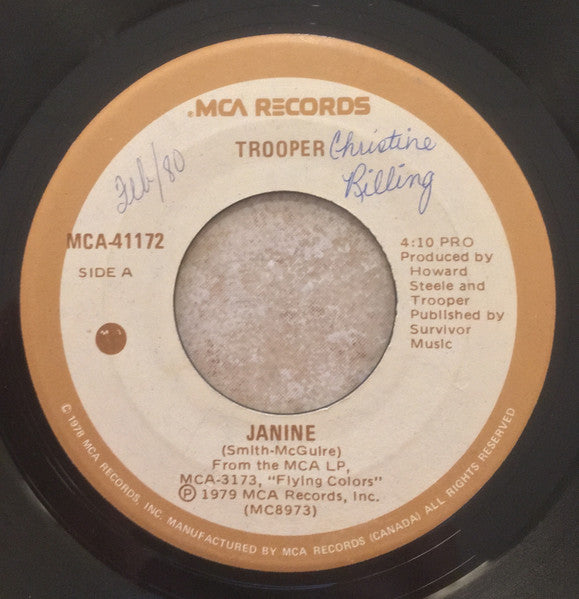 Trooper (4) : Janine (7", Single)