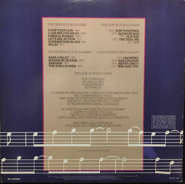 The Who : Hooligans (2xLP, Comp)