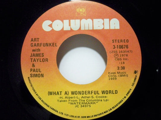 Art Garfunkel With James Taylor (2) & Paul Simon : (What A )Wonderful World (7", Single)