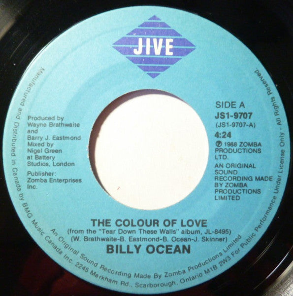 Billy Ocean : The Colour Of Love / It's Never Too Late To Try (7")