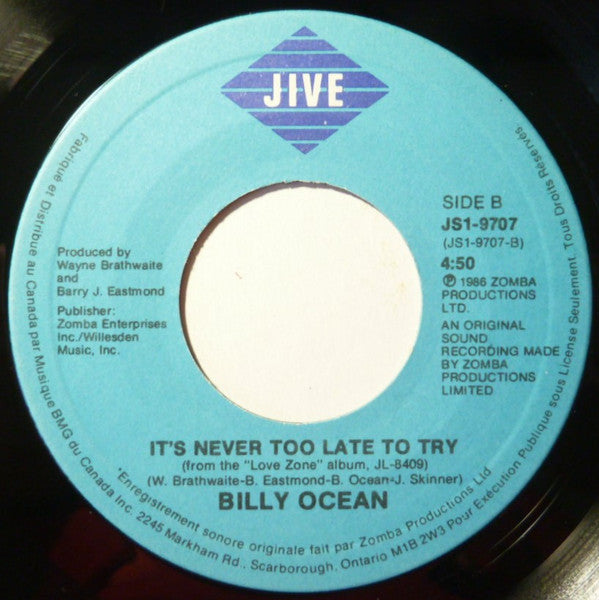 Billy Ocean : The Colour Of Love / It's Never Too Late To Try (7")