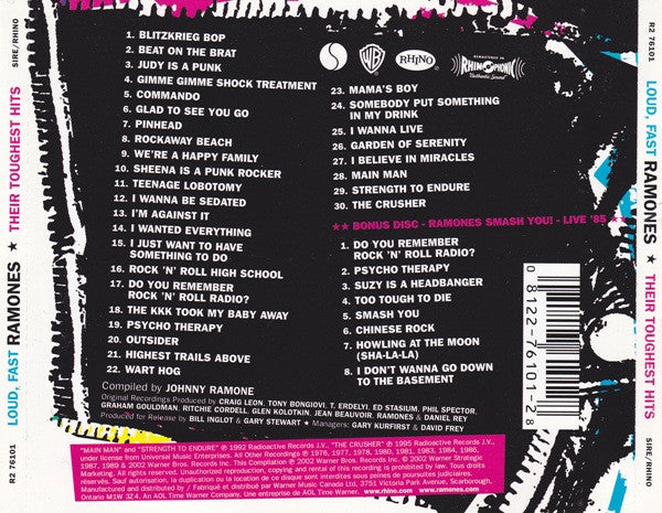Ramones : Loud, Fast Ramones: Their Toughest Hits (2xCD, Comp)