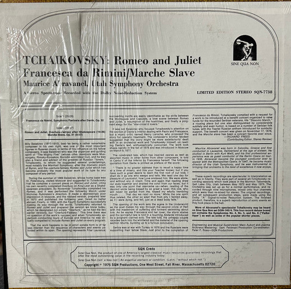 Tchaikovsky*, Maurice Abravanel, Utah Symphony Orchestra : Romeo And Juliet; Francesca Da Rimini; Marche Slave (LP, Ltd)