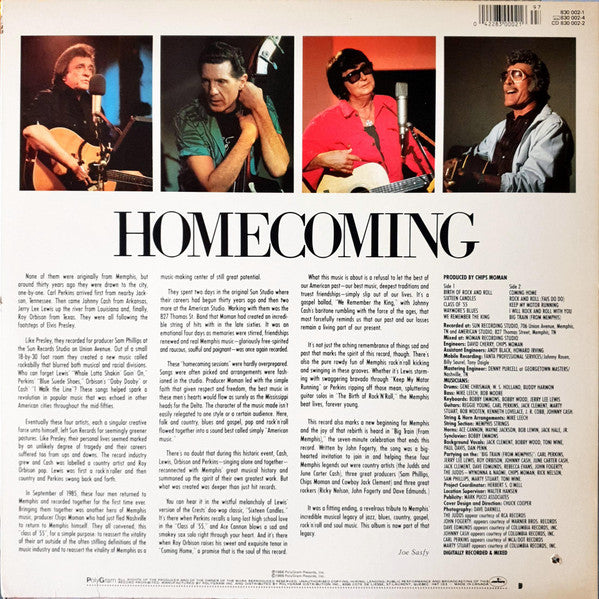 Class Of '55, Carl Perkins, Jerry Lee Lewis, Roy Orbison, Johnny Cash : Memphis Rock & Roll Homecoming (LP, Album)
