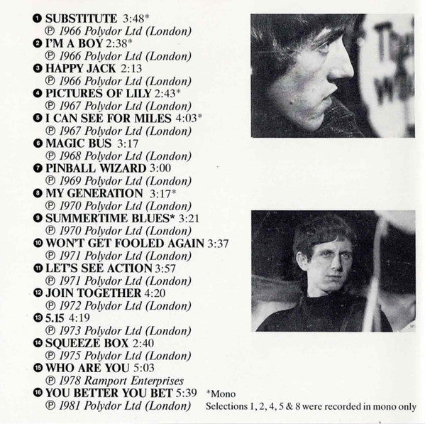 The Who : The Singles (CD, Comp, Mono, RE)