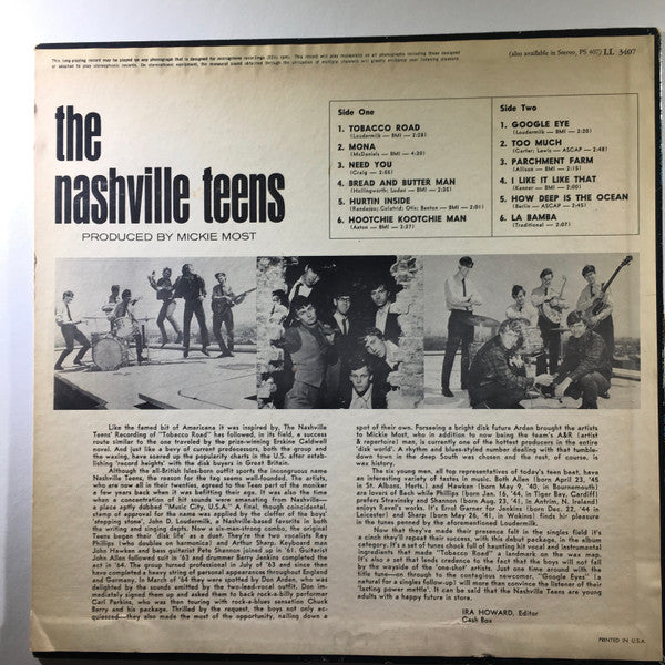 The Nashville Teens : Tobacco Road (LP, Album, Mono)