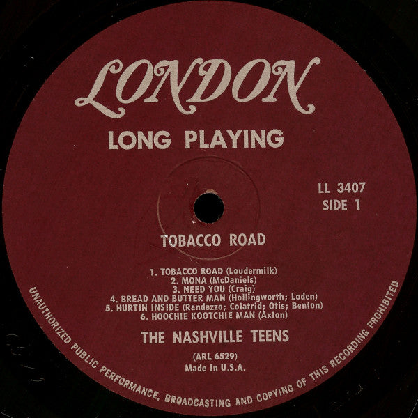 The Nashville Teens : Tobacco Road (LP, Album, Mono)