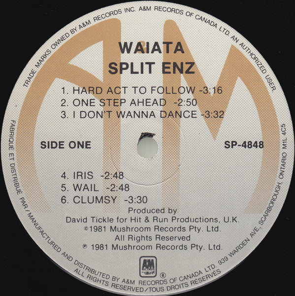 Split Enz : Waiata (LP, Album, Gre)