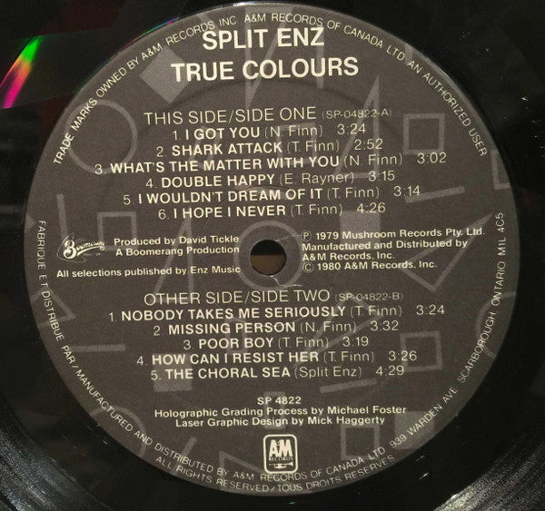 Split Enz : True Colours (LP, Album, Etch, Blu)