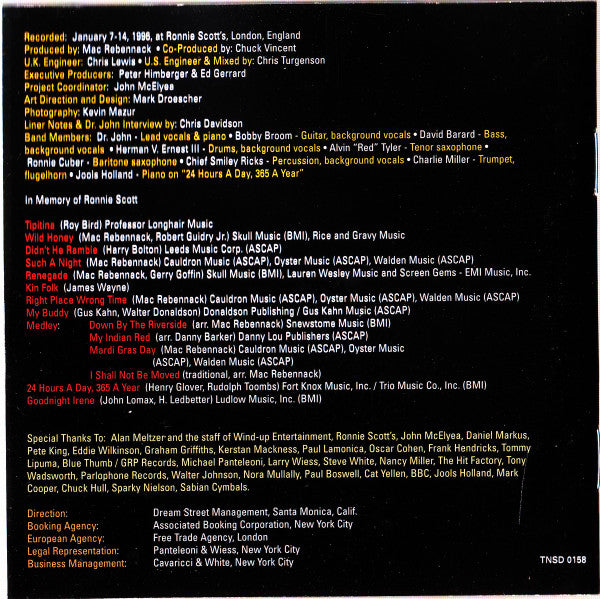 Dr. John : Trippin' Live (CD, Album)