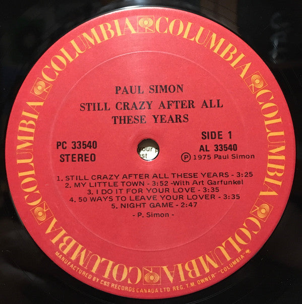 Paul Simon : Still Crazy After All These Years (LP, Album, RE)