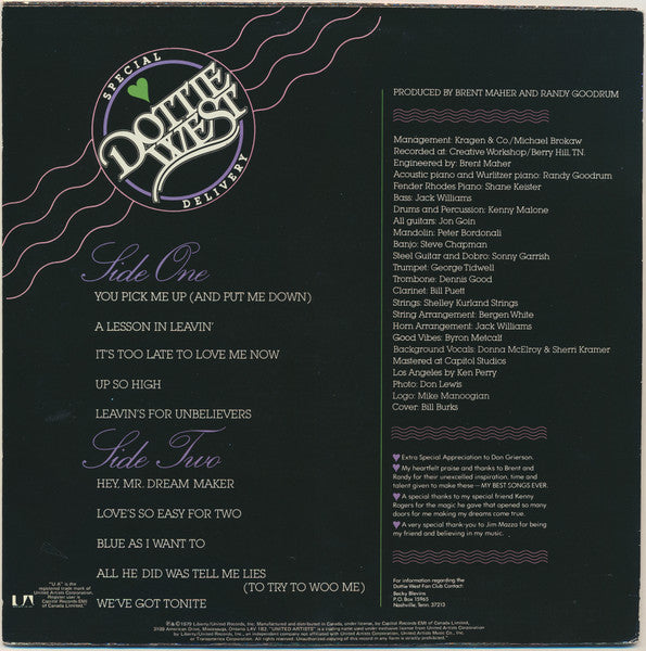 Dottie West : Special Delivery (LP, Album)