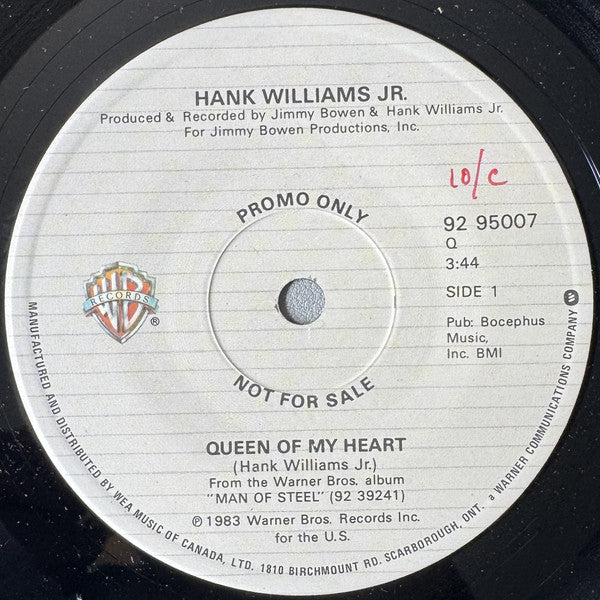 Hank Williams Jr. : Queen Of My Heart / She Had Me (7", Single, Promo)