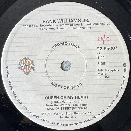 Hank Williams Jr. : Queen Of My Heart / She Had Me (7", Single, Promo)