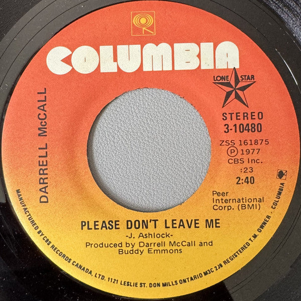 Darrell McCall & Willie Nelson : Lily Dale / Please Don't Leave Me (7", Single)