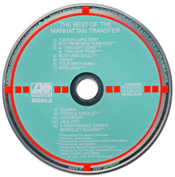 The Manhattan Transfer : The Best Of The Manhattan Transfer (CD, Comp, RE, Tar)