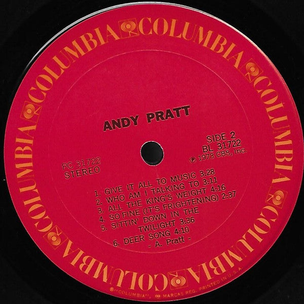 Andy Pratt : Andy Pratt  (LP, Album, RE)