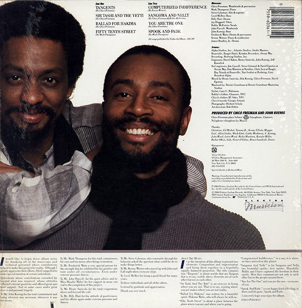 Chico Freeman Featuring Bobby McFerrin : Tangents (LP, Album)