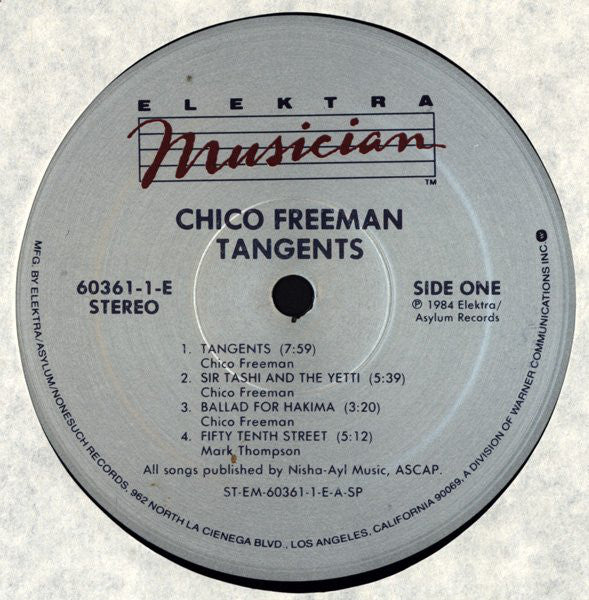 Chico Freeman Featuring Bobby McFerrin : Tangents (LP, Album)