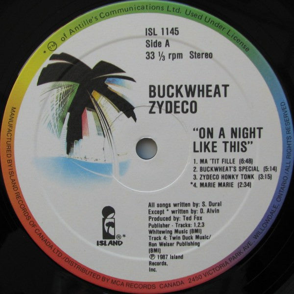 Buckwheat Zydeco : On A Night Like This (LP, Album)