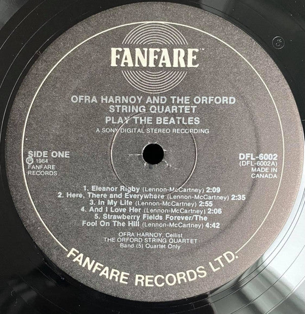 Ofra Harnoy & Orford String Quartet : Play The Beatles (LP, Album, Cin)