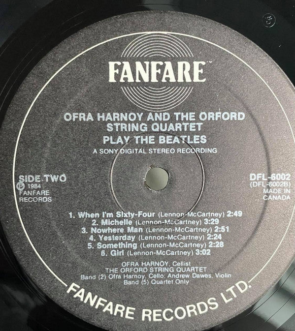 Ofra Harnoy & Orford String Quartet : Play The Beatles (LP, Album, Cin)