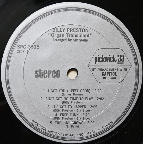 Billy Preston : Organ Transplant (LP, Album, RE)