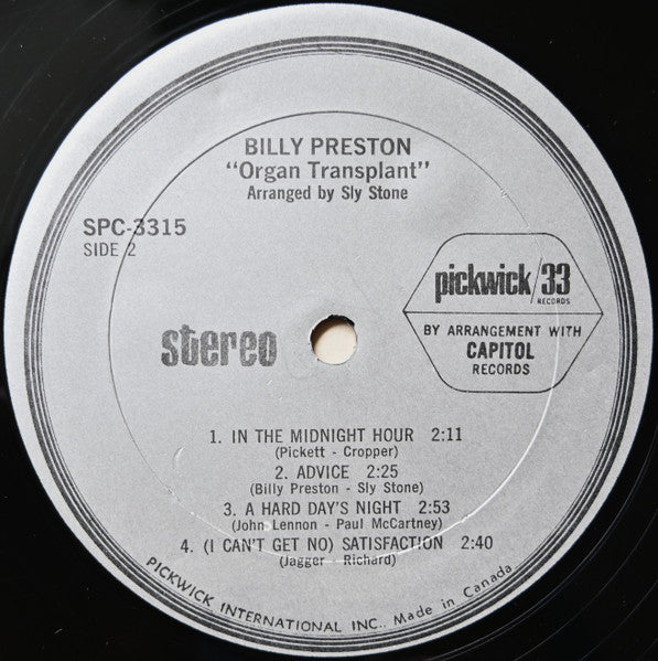 Billy Preston : Organ Transplant (LP, Album, RE)