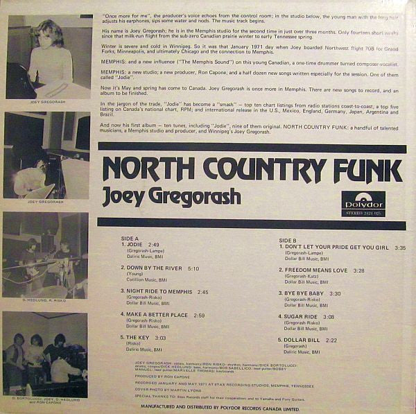 Joey Gregorash : North Country Funk (LP, Album)