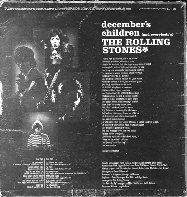 The Rolling Stones : December's Children (And Everybody's) (LP, Album, Mono)