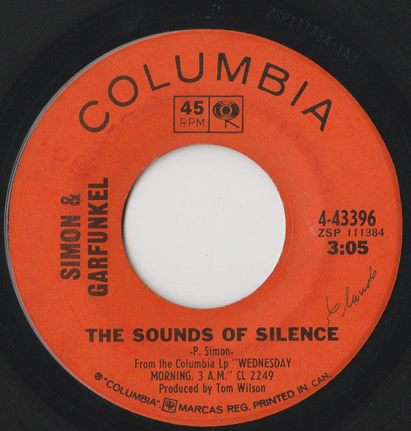 Simon & Garfunkel : The Sounds Of Silence (7", Single)