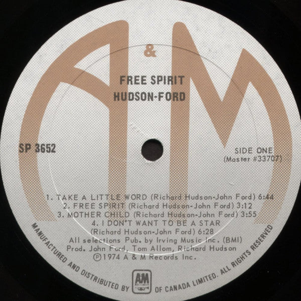 Hudson-Ford : Free Spirit (LP, Album)