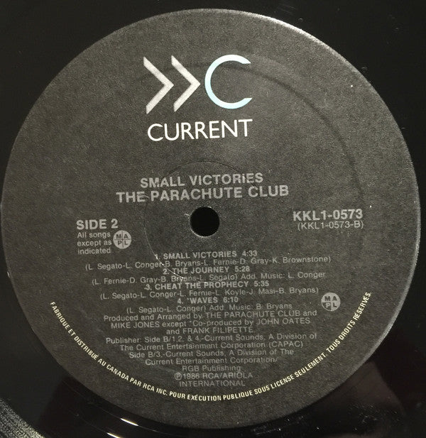 The Parachute Club : Small Victories (LP, Album)