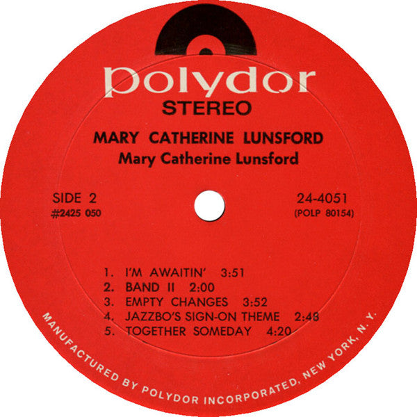 Cathy Lunsford : Mary Catherine Lunsford (LP, Album)