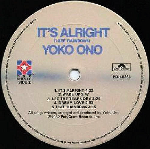 Yoko Ono : It's Alright (I See Rainbows) (LP, Album)