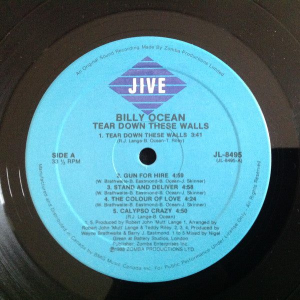 Billy Ocean : Tear Down These Walls (LP, Album)