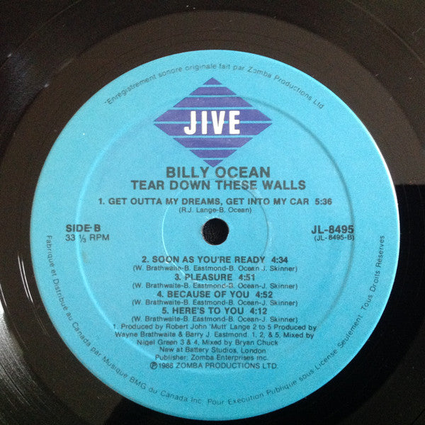 Billy Ocean : Tear Down These Walls (LP, Album)