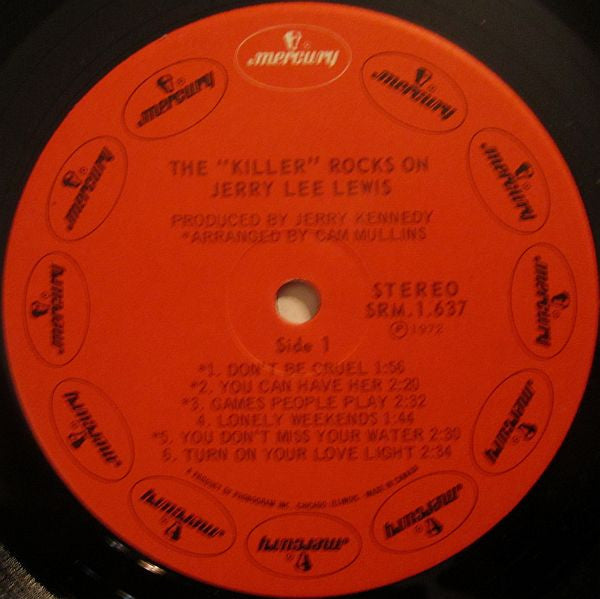 Jerry Lee Lewis : The "Killer" Rocks On (LP, Album)