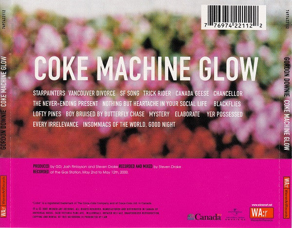 Gordon Downie : Coke Machine Glow (CD, Album)