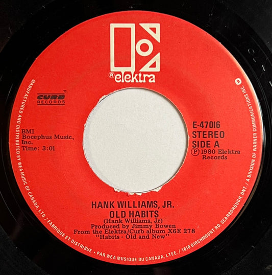 Hank Williams Jr. : Old Habits (7", Single)