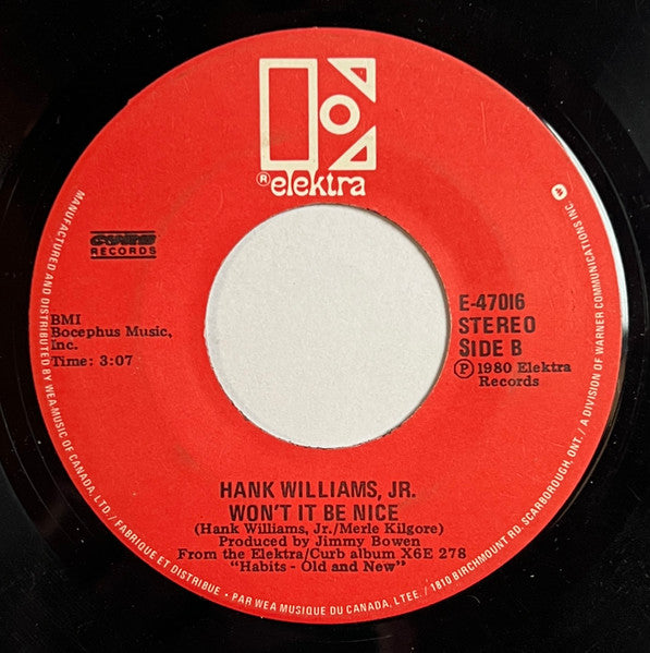 Hank Williams Jr. : Old Habits (7", Single)